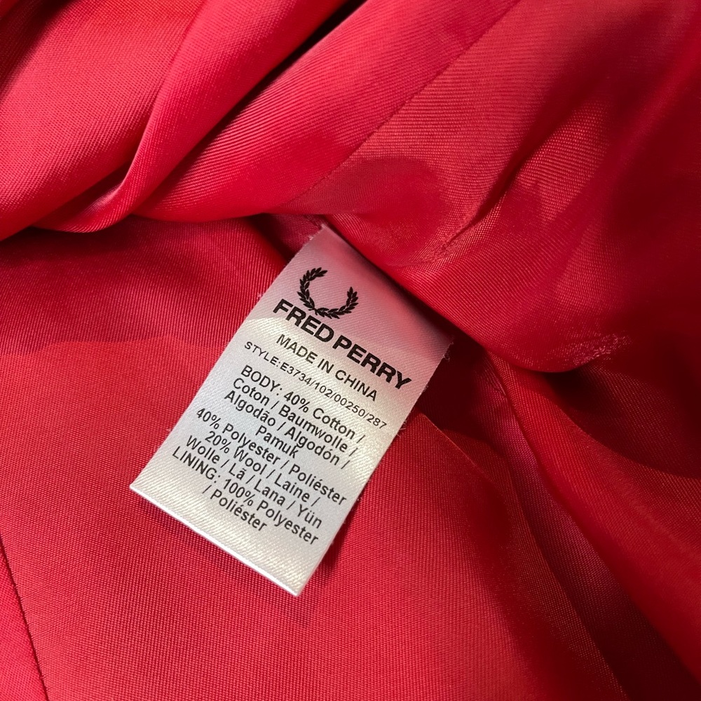 Fred Perry Button Front Wool Skirt - Picture 5 of 5